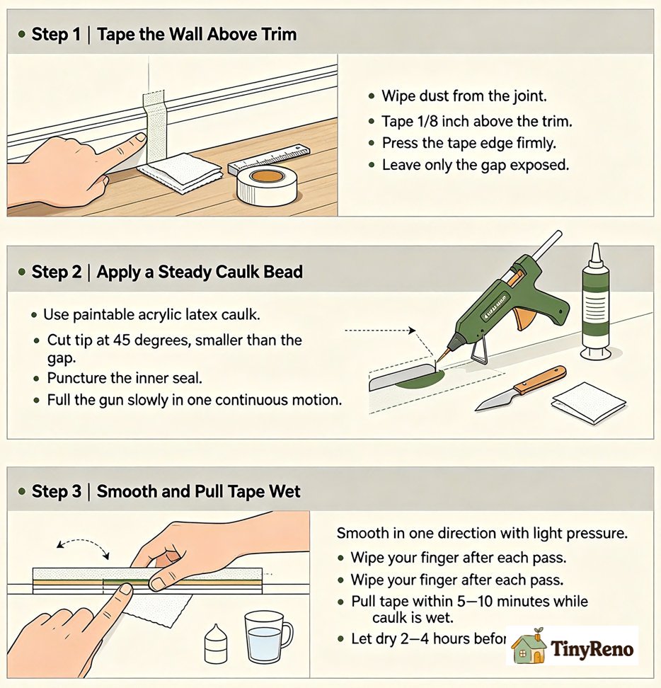 Best Way to Caulk Trim: 3-Step Method