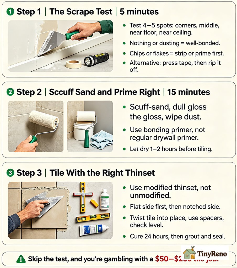 Can You Tile Over Paint: 3-Step Test
