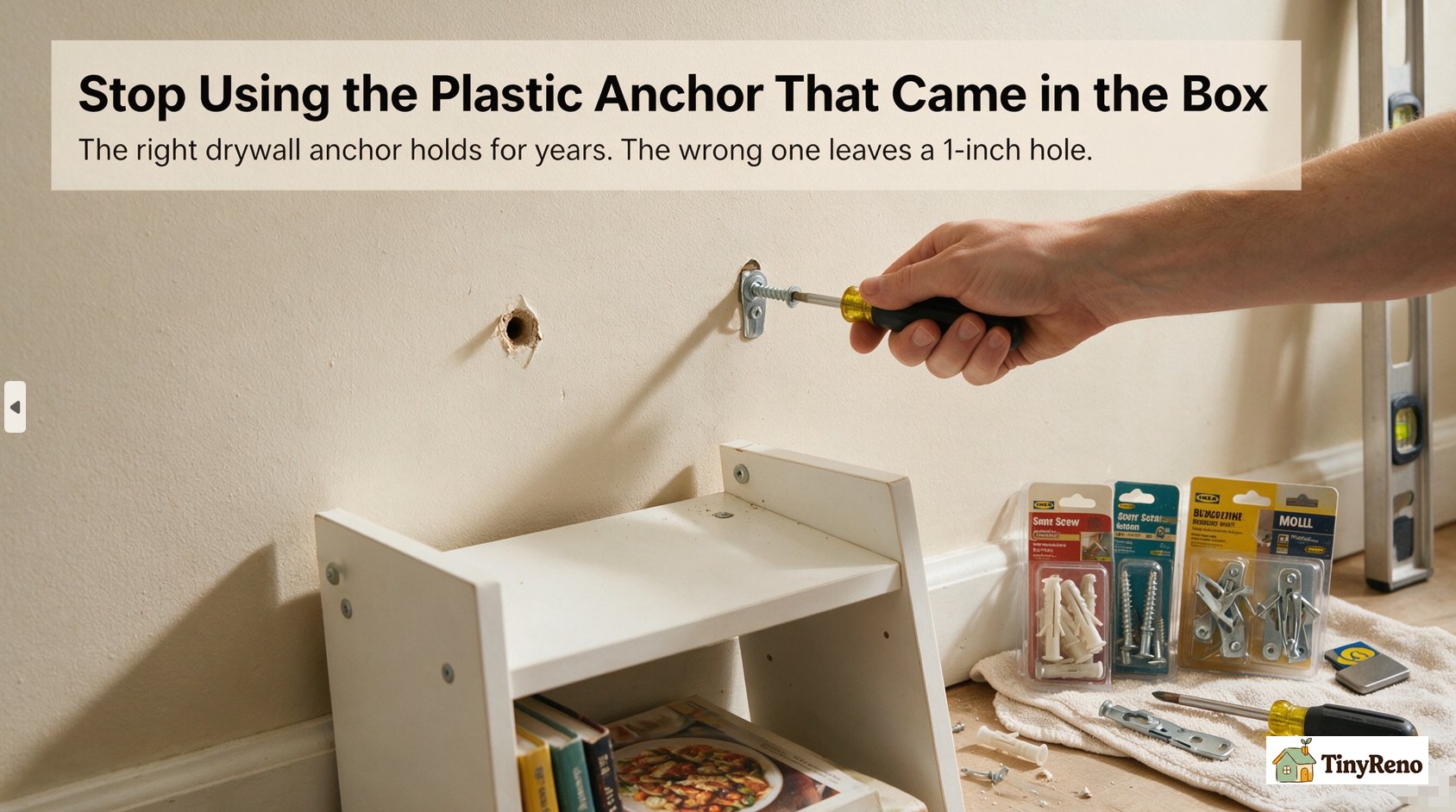 My Friend Hung a Shelf With Plastic Anchors — Here's What I Told Her