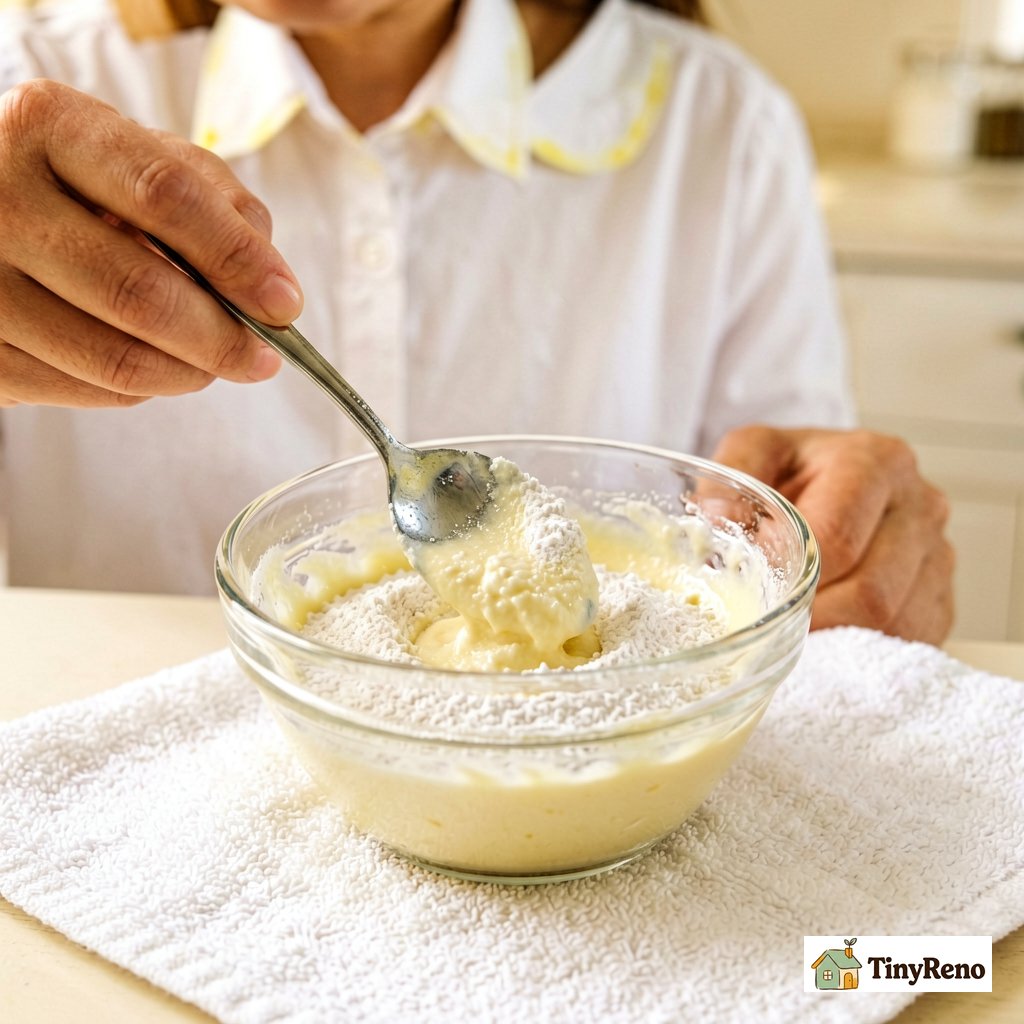 Stubborn stain treatment: baking soda paste for sweat rings before rewashing