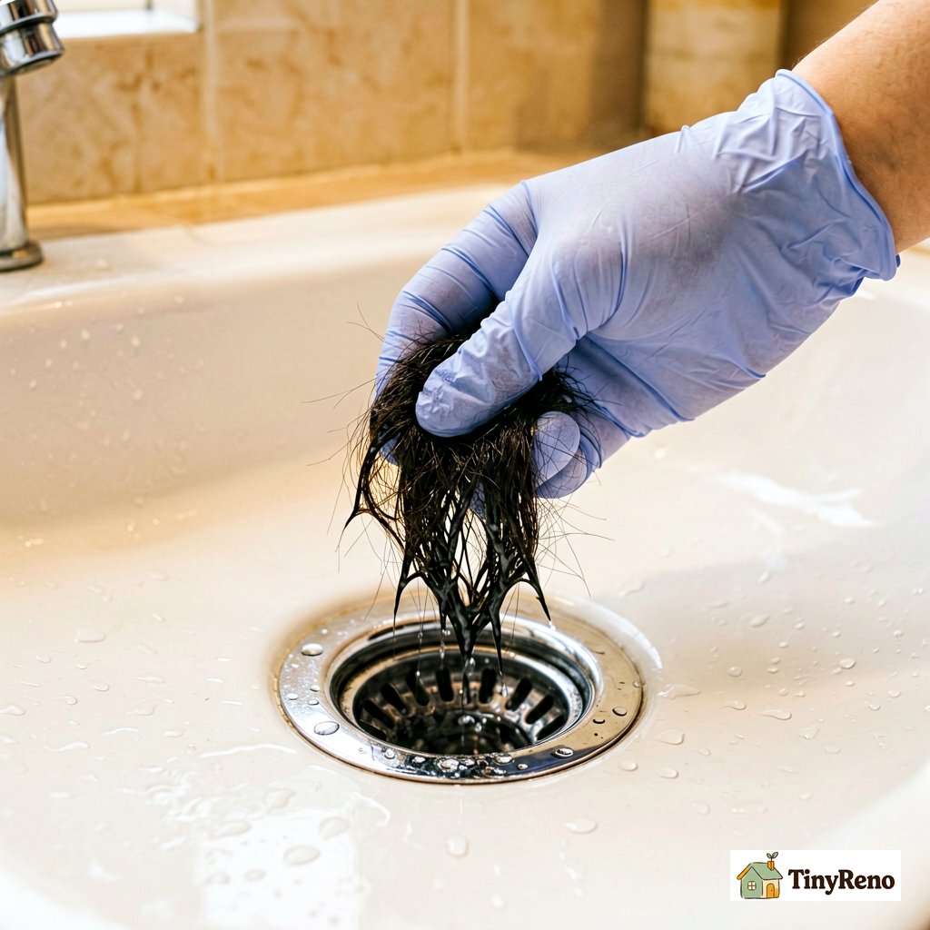 Hair clog pulled from a tub drain