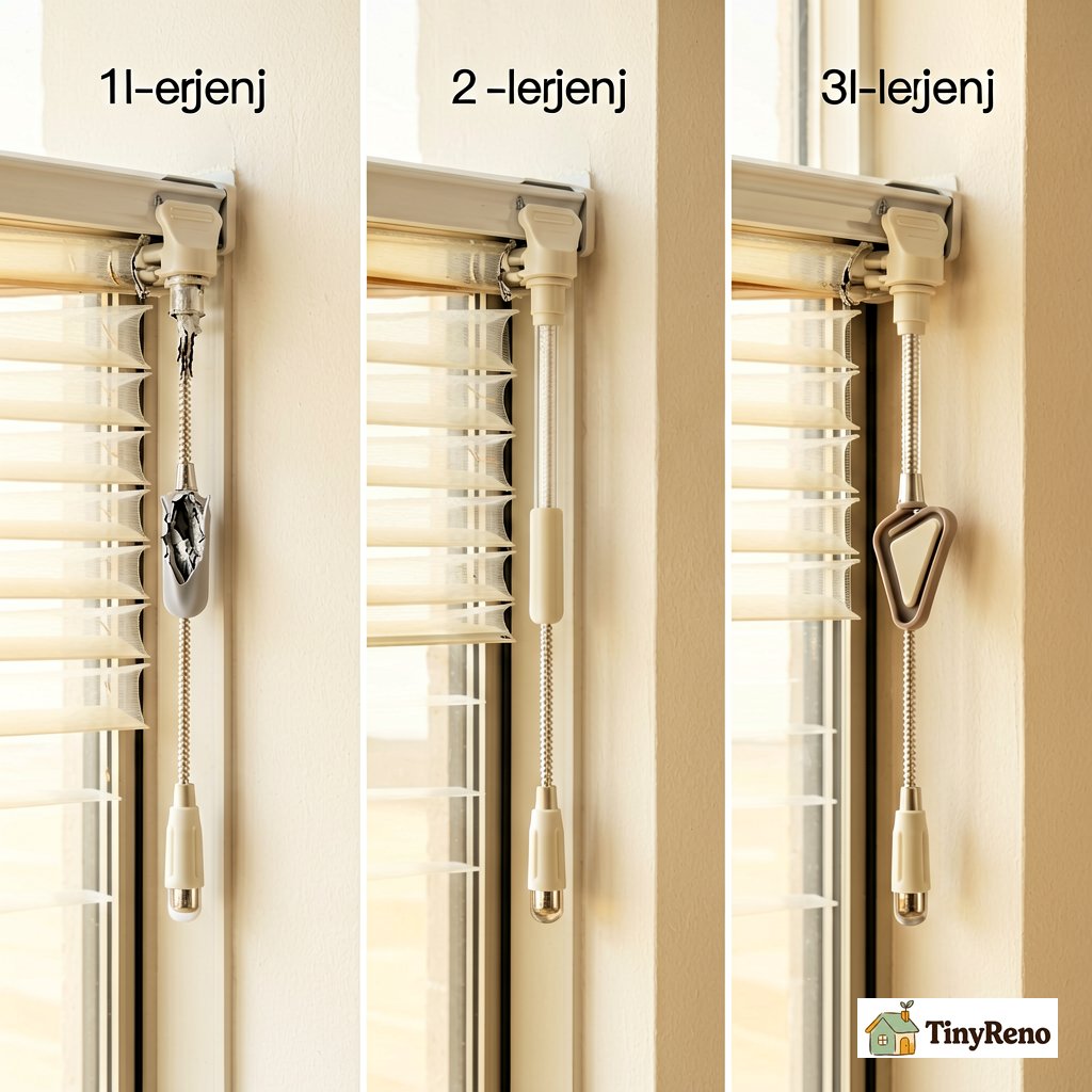 Step-by-step diagnostic comparison of three signs you need new window screen pull tabs: a broken tab, a loose tab, and a bent tab, in a labeled side-by-side diagram