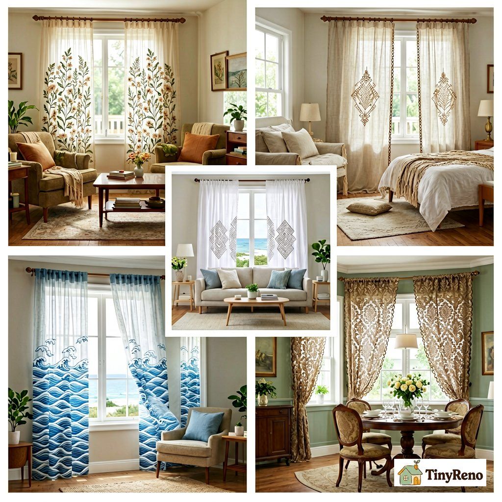 Sheer Curtains Embroidered: 5 Living Rooms That Sold Me on the Pattern Revival