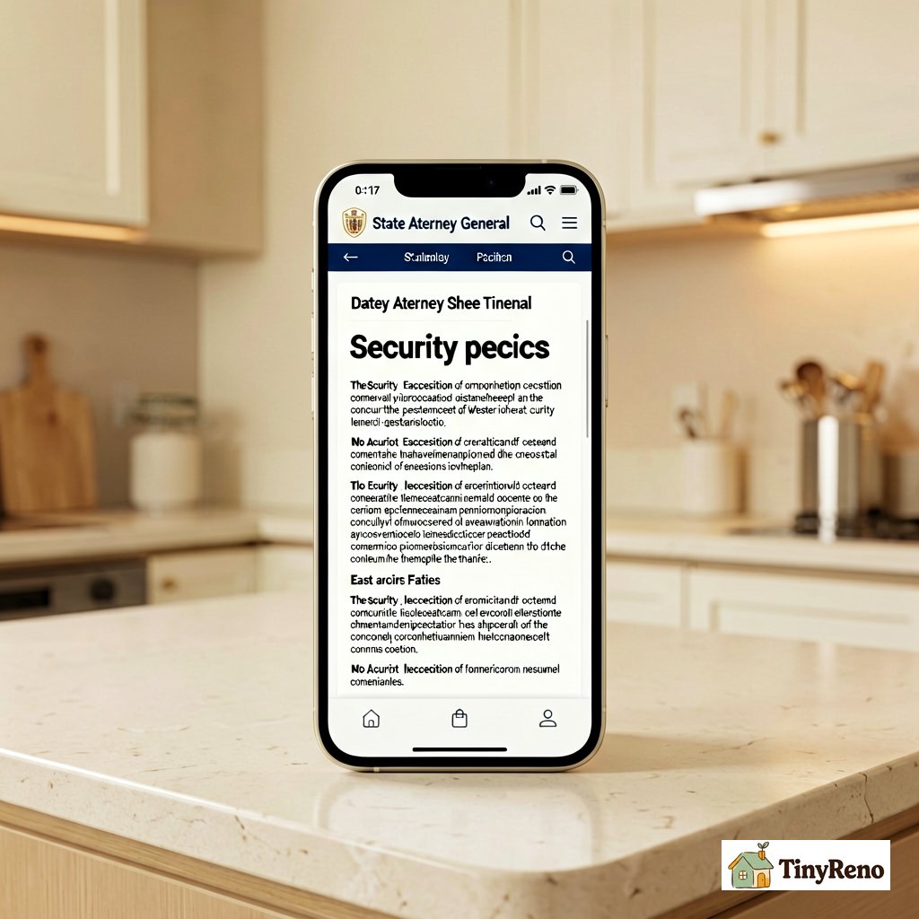 Smartphone showing state attorney general website with security deposit statute page open for lookup