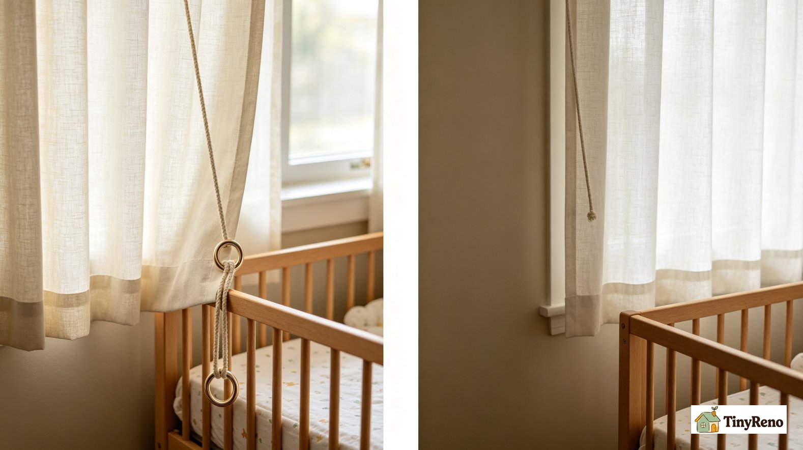 The dangerous corded drape type to skip for infant nursery and strangulation hazard explanation