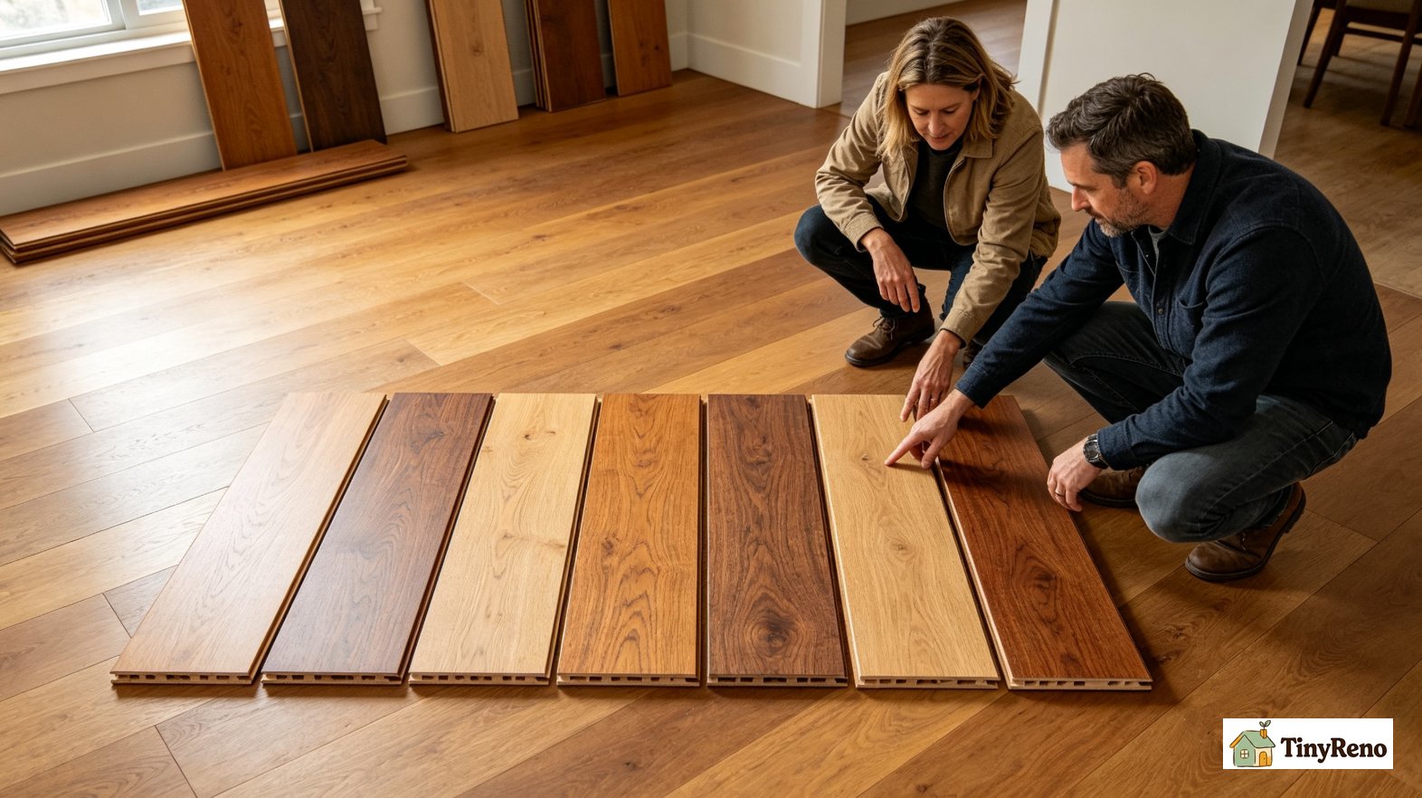 Four-tier price comparison table, laminate flooring vs engineered hardwood cost per square foot for different quality grades