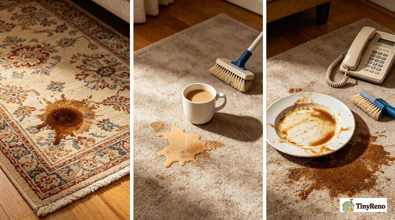 Decision checklist, scenarios where DIY coffee stain cleaning should be skipped and landlord or professional cleaner contacted