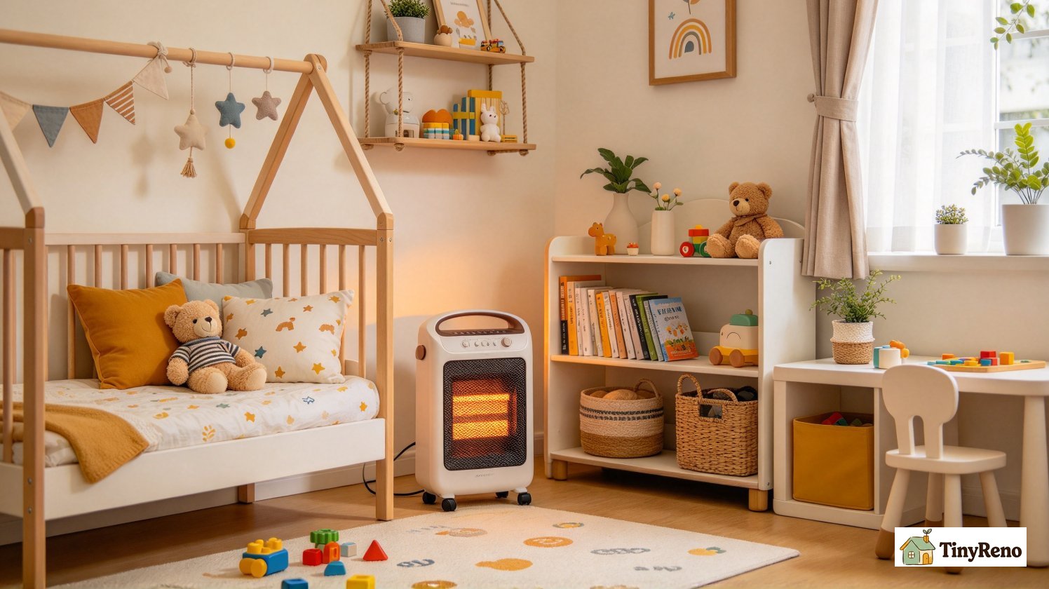 Portable space heater running in a rental nursery, inadequate backup heat when the building boiler stops