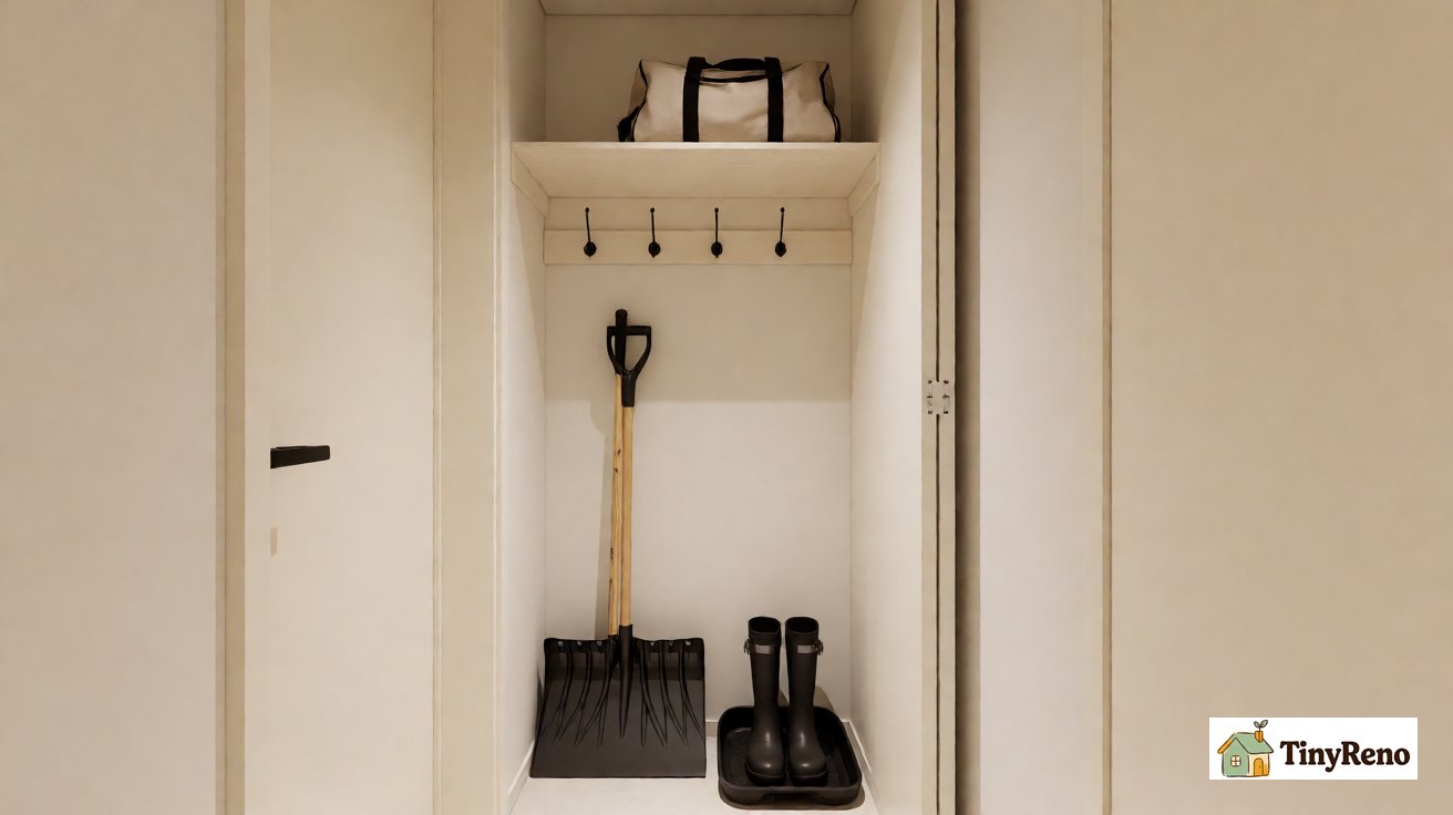 snow shovel storage options for apartment renters