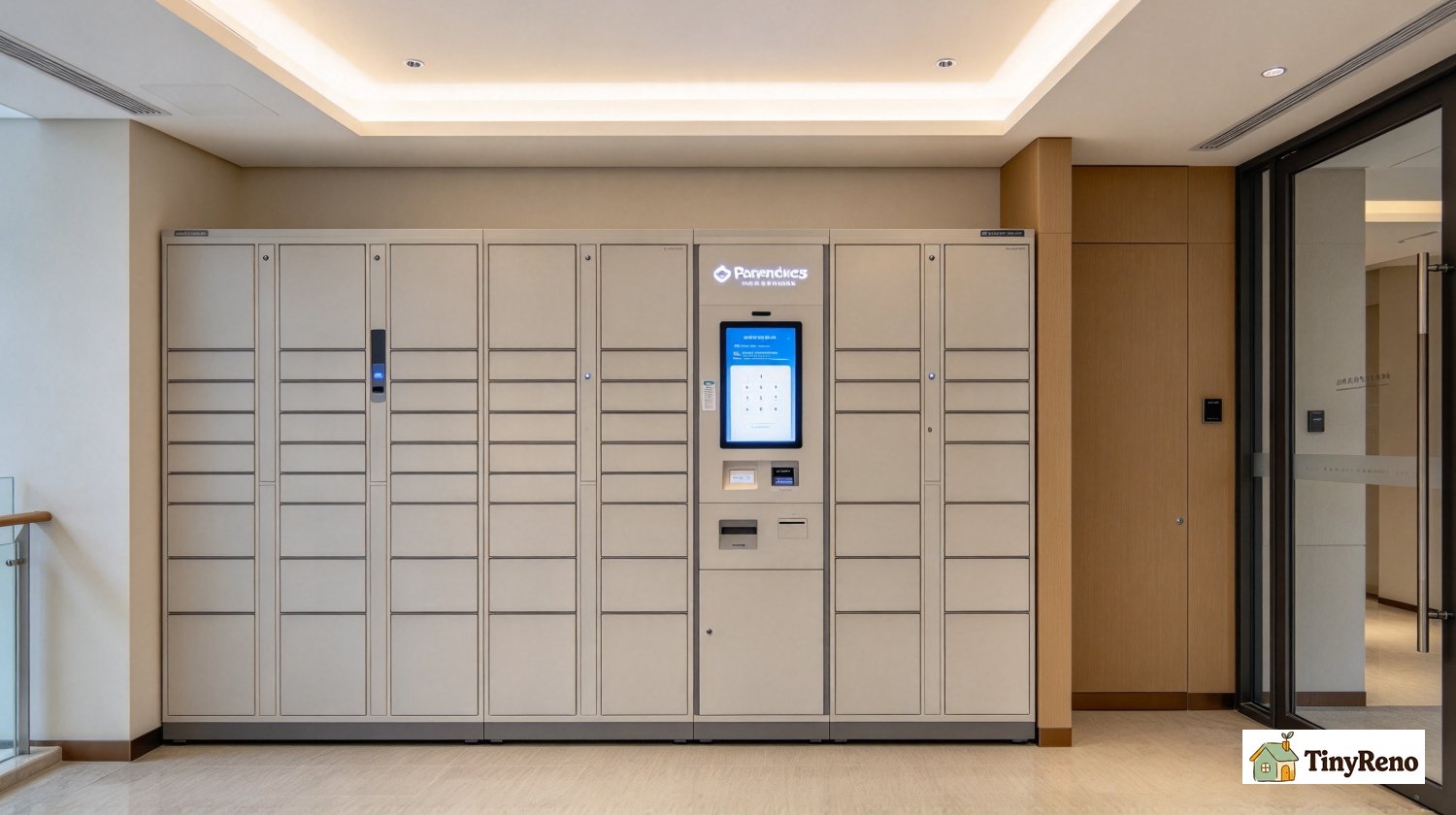 Show what a collected point changes by keeping the parcel behind a door that only you can open