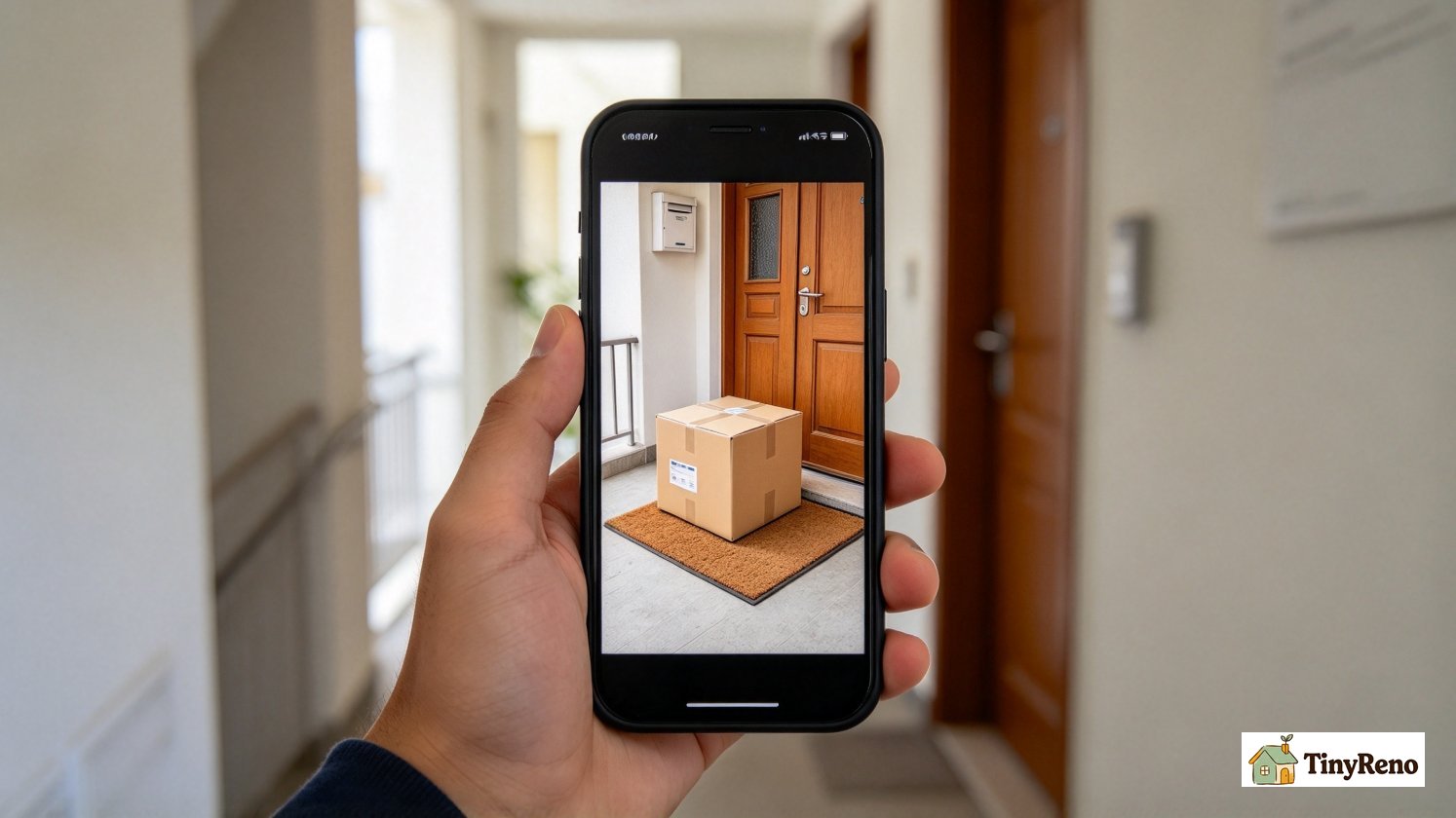 Identify the pattern that makes a doorstep parcel predictable to someone watching for deliveries