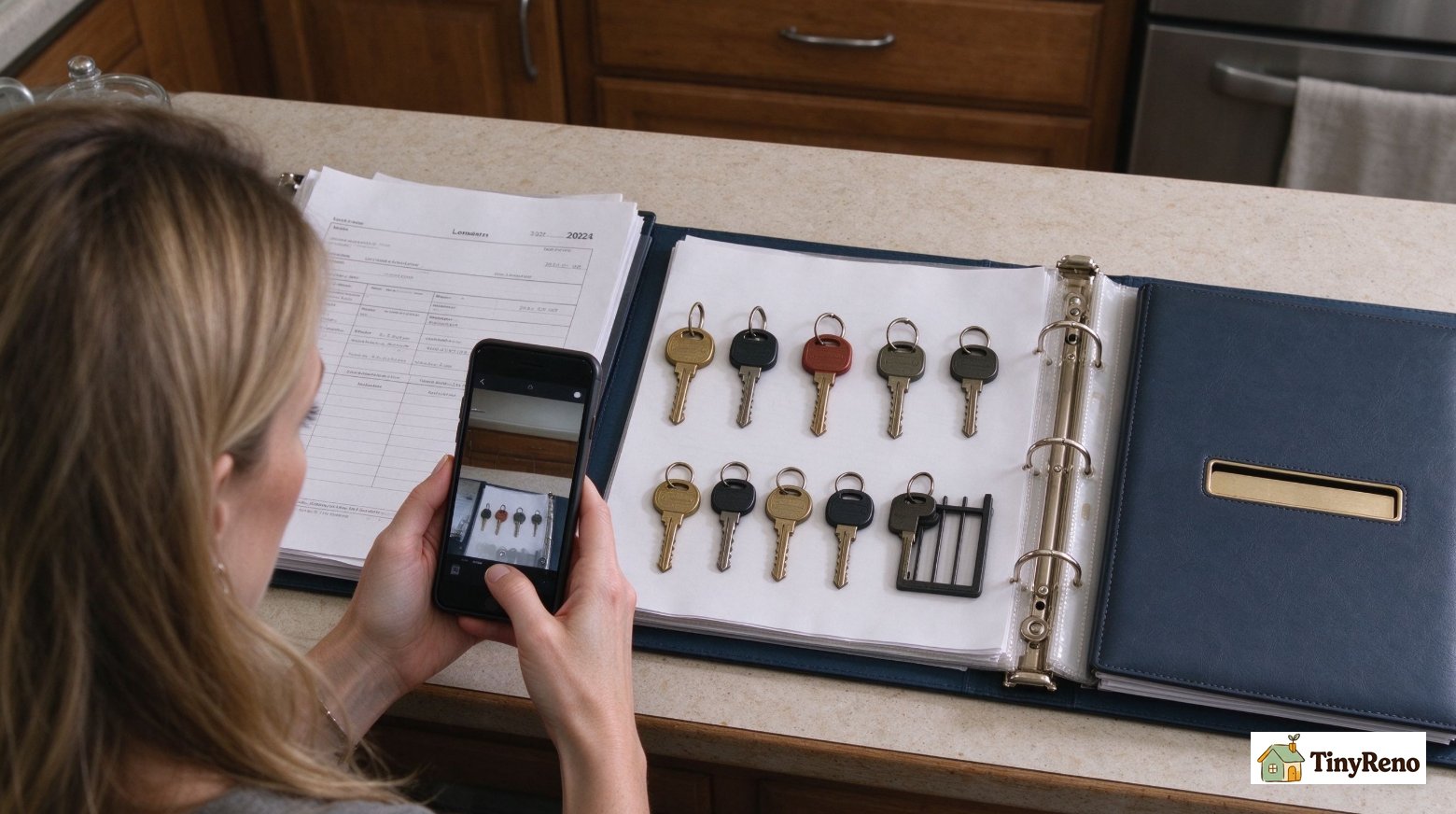 Tenant photographing every key at move-in for written record, critical evidence for lock and key return disputes