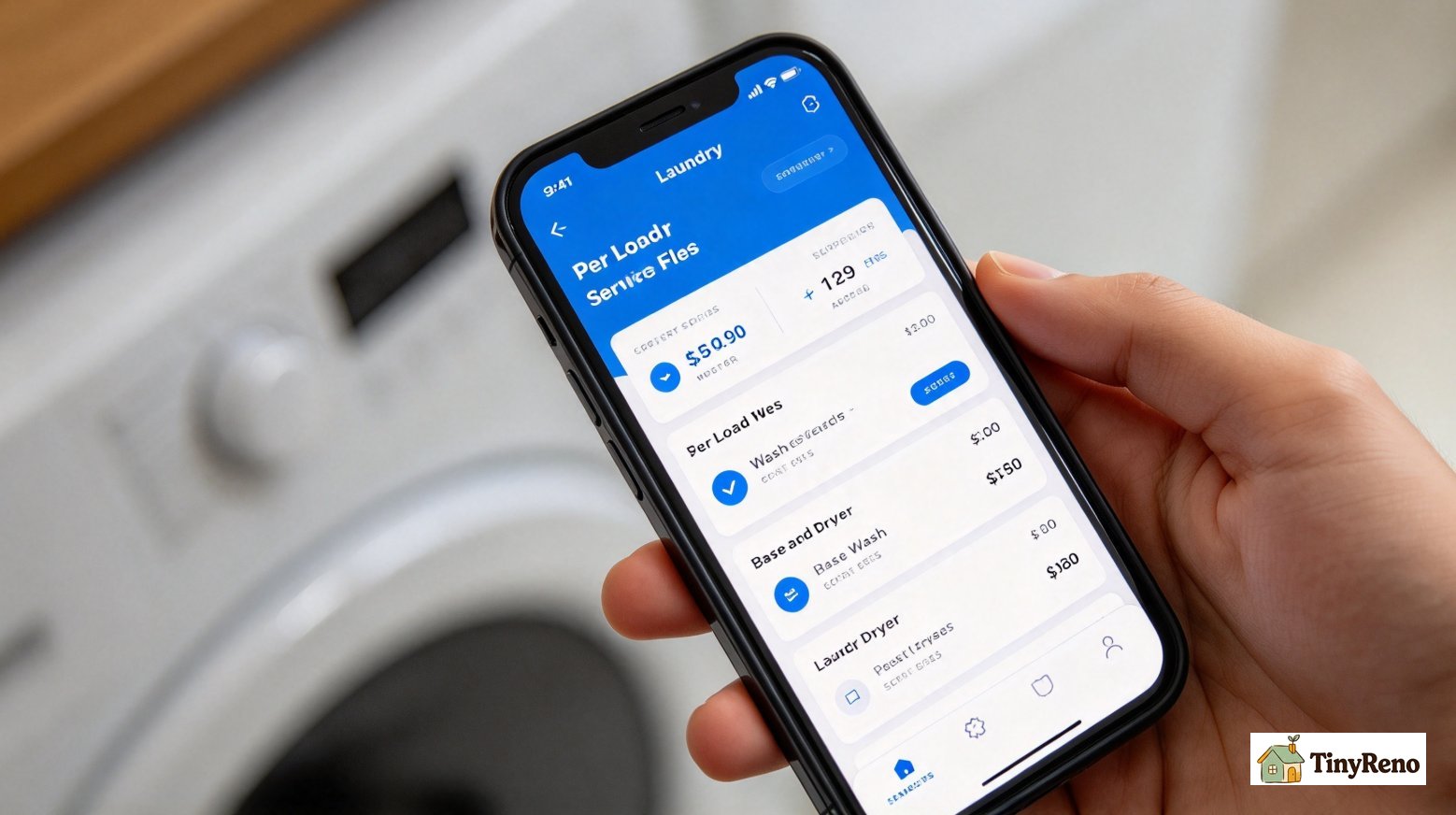 Renter reviewing digital laundry transaction records and discovering hidden extra service fees on every wash cycle