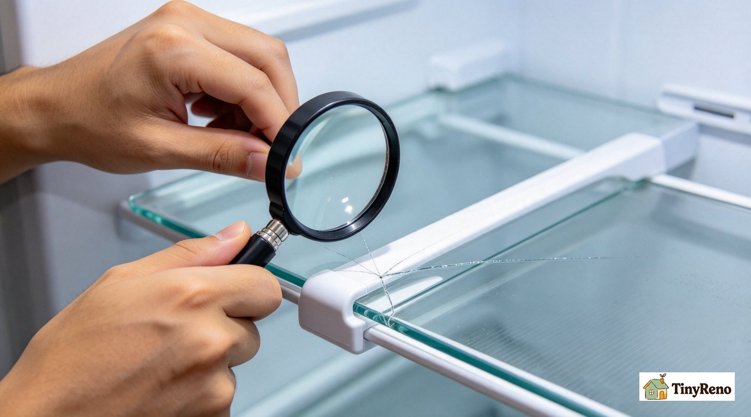 Identify the pattern a cracked fridge shelf actually has so you can tell a manufacturing defect from a load failure