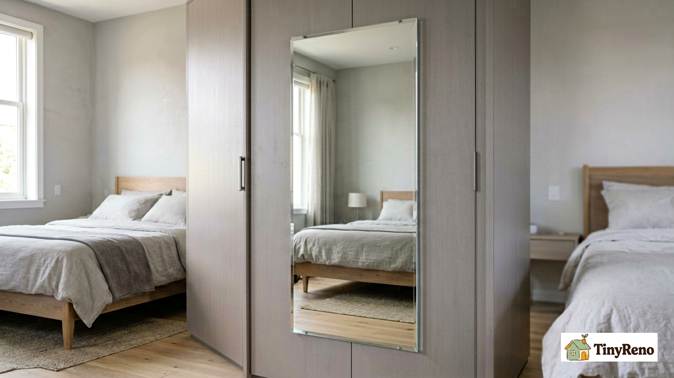 I Stuck a Mirror on My Closet Door — No Drills, No Damage, Just Adhesive